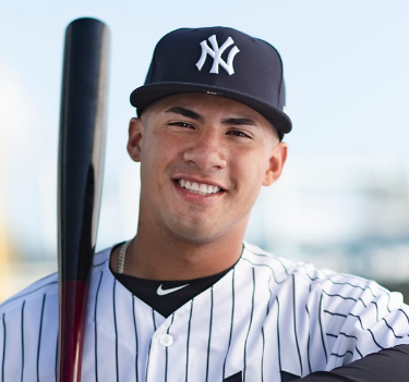 Aaron Boone talks to Gleyber Torres after the bench decision during the Yankees game